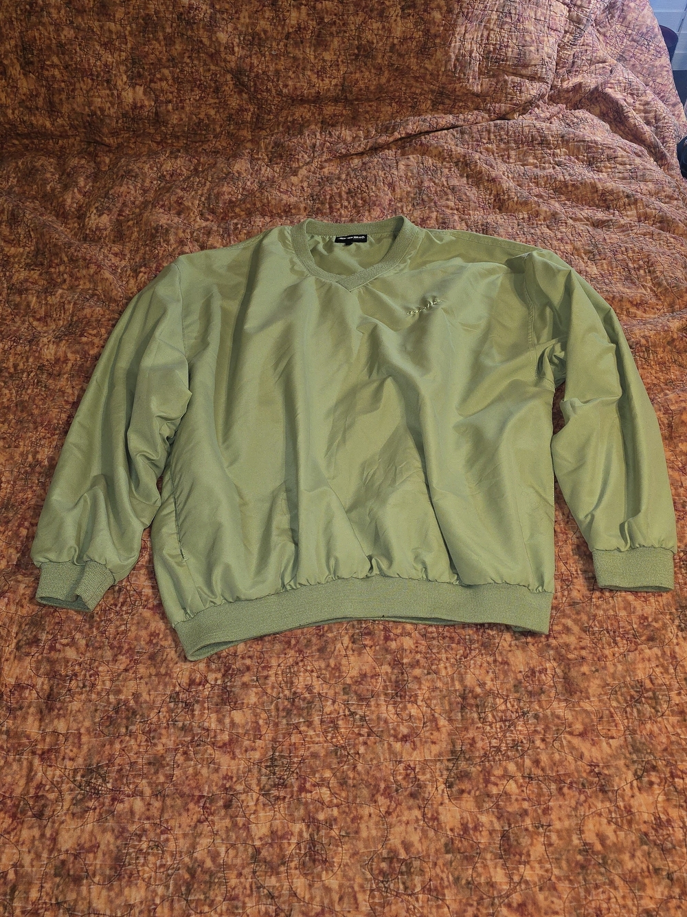 Bolle Golf Windbreaker Pullover Sage Green V-Neck Men's Size L Vintage Style